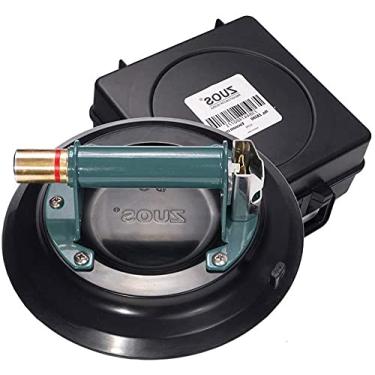 Imagem de ZUOS Ventosa de vidro de 25 cm para elevação de granito e vidro, ventosa de vidro a vácuo com alça de metal e bomba de latão, capacidade de carga de 127 kg (25 cm - mental)