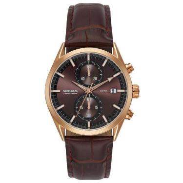 Imagem de Relógio Masculino Seculus Couro Rosé 77307Gpsvrc3