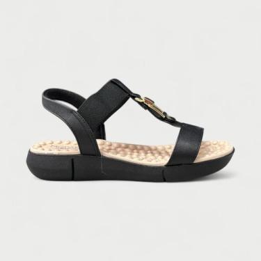 Imagem de Sandália Rasteira Modare Linha Conforto Preta, Preto, 36