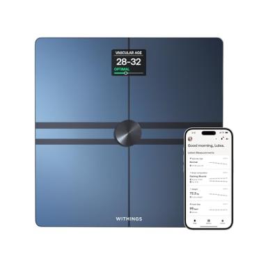 Imagem de WITHINGS Body Comp - Balança para Peso Corporal e Análise Completa do Corpo, Wi-Fi e Bluetooth, Balança Digital para Bebês, Gordura Visceral Precisa, Saúde do Coração, Balanças Compatíveis com Apple