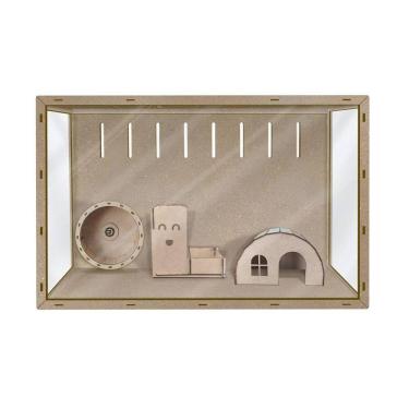 Imagem de Aquário Hamster Mdf Com Ps, Roda, Esconderijo E Brinquedo