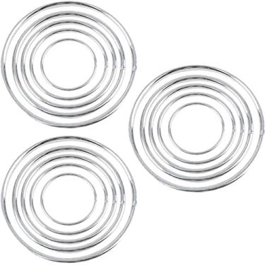Imagem de 15 argolas de macramê, BetterJonny 5 tamanhos de argolas de metal para artesanato prata apanhador de sonhos anéis de guirlanda para decoração de casa artesanato DIY (5 cm, 7,6 cm, 10 cm, 12,7 cm, 15