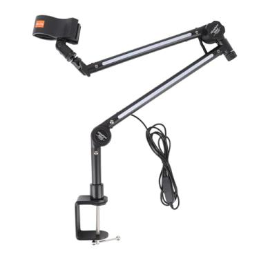 Imagem de aqxreight Microfone de Mesa Microfone Stand 360 Graus Metal Arm Mic Stand Com RGB Light para Ajuste do Botão de Amortecimento de Jogos Vivos para RGB Standrgb Boom Armicrophone Braço