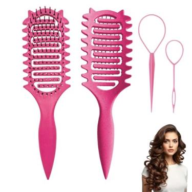 Imagem de DUTIKA Escova definidora de cachos, escova de cabelo cacheado molhado para cabelos cacheados, escova de cabelo ventilada para desembaraçar, modelar e definir cachos para mulheres e homens, cabelos