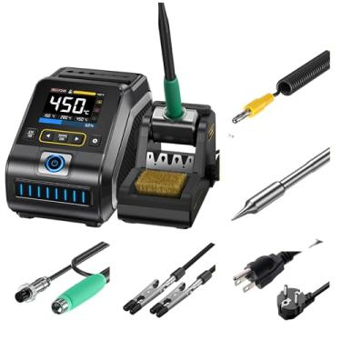 Imagem de FNIRSI DWS-200 200W Power Repaid Heating Soldering Iron Staion C210 C245 Solder Iron Handle Electronic Welding Rework Station(DWS-200 F245-B Tip)