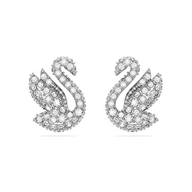 Imagem de Swarovski Brincos Swarovski icônico cisne, cisne, cristais transparentes, acabamento em ródio, One Size, Latão, Sem Pedra Preciosa
