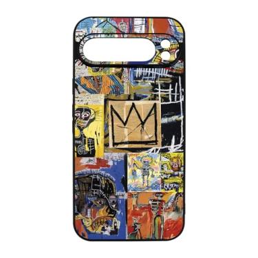 Imagem de qizjio Capa de telefone Basquiat à prova de choque com arte protetora para Google Pixel 9 Pro XL