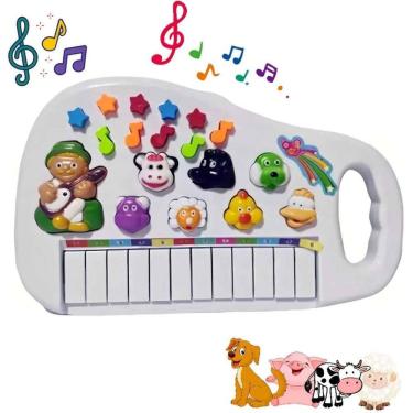 Imagem de Teclado Musical Fazendinha Infantil Com Sons Natal