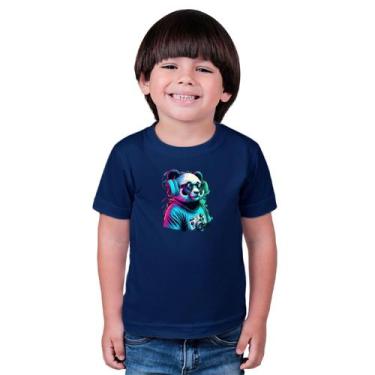 Imagem de Camiseta Masculina Infatil Panda Old School Player - marcelo, Azul, 4