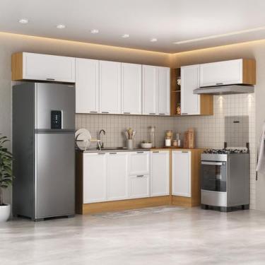 Imagem de Cozinha Compacta 8 Peças 5 Aéreos 3 Balcões Soho CabeCasa MadeiraOrigi