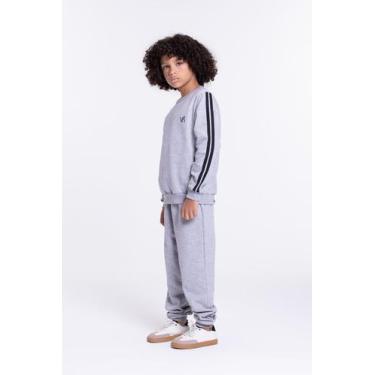 Imagem de Conjunto Moletom Infantil Detalhe Faixas Mescla - Vida Costeira, 4, Me