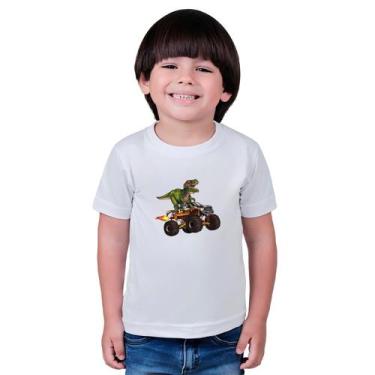 Imagem de Camiseta Masculina Infantil Track Dino - marcelo, Branco, 4