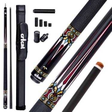 Imagem de CRICAL Bastão de sinuca de fibra de carbono Série CXD para adultos Tacos de bilhar de nível de torneio de taco de sinuca de baixa deflexão com ponta de 12,5 mm (preciso, fácil de controlar, Pro Taper