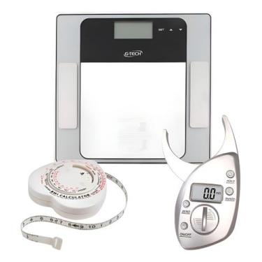 Imagem de Kit Avaliação Corporal com Balança Bioimpedância Adipômetro e Fita Ant