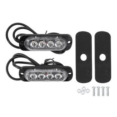 Imagem de REPAIROCK 2 peças de luz de placa de licença 12 V lâmpada LED para carro motocicleta impermeável, à prova de chuva, branca, luz amarela para placa de carro