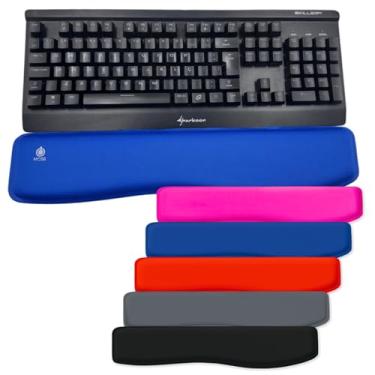 Imagem de Mcsb Apoio De Punho Teclado Ergonômico Descanso Macio Almofada Ortopédico Pulso Tendinite Nr17 Pulso Digitação Confort Suporte Espuma Gel Cor (Azul)