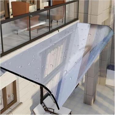 Imagem de Toldo De Janela Cobertura De Porta Dianteira Toldo, 28" 20'' 16" 47" 63" 87" Policarbonato Claro Coberturas Abrigo De Chuva Exterior Para Varanda Pátio Telhado