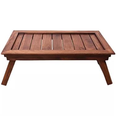 Imagem de Bandeja de madeira para cama de café da manhã, bandeja de servir, pernas dobráveis, móveis de sala de estar, bandeja de chá dobrável (Rosso 50 x 28 x 20 cm)
