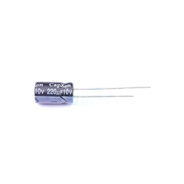 Imagem de Capacitor eletrolítico de alumínio com 50 peças de imersão 220uF ± 20% 10V chumbo radial, 6,3 x 11 mm KF221M010E110A