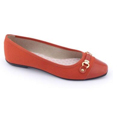 Imagem de Sapatilha Casual fem Moleca 5729.111 lona sider bico verniz, Telha, 37
