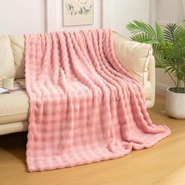 Imagem de Cobertor YUSOKI Luxury 3D Bubble 900g rosa claro 127x152cm