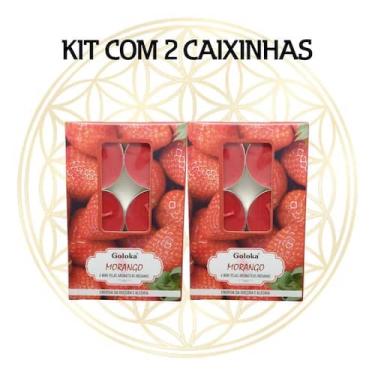 Imagem de KIT C/2 CX's Vela Aromática Para Rechaud Indiana Goloka, MORANGO