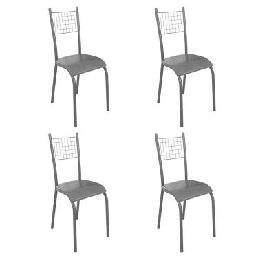 Imagem de Conjunto 4 Cadeiras para Sala de Jantar Bella Preto
