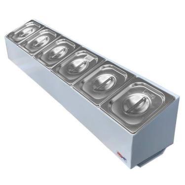 Imagem de Condimentadora Lateral 6 Cubas ZPCNL06 Inox - Zepper