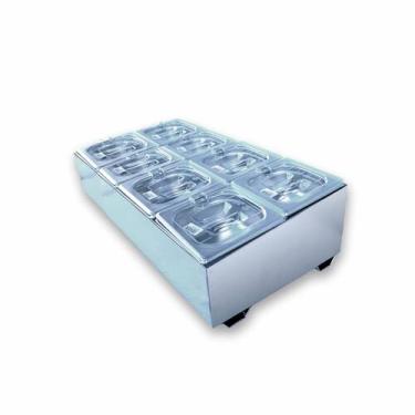 Imagem de Condimentadora Central Refrigerada 8 cubas ZPCNR08 Inox - Zepper