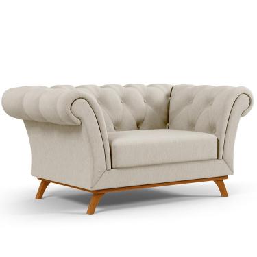 Imagem de Sofá 2 Lugares Para Sala de Estar Império 150 cm D02 Linho Bege C-107 - Lyam Decor