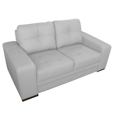 Imagem de Sofá 2 Lugares Sala de Estar Milano 170cm Couro Branco - Gran Belo