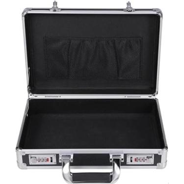 Imagem de Caixa De Armazenamento De Alumínio, Pasta De Alumínio Combinação De Pasta Segura Para Laptop Maleta Para Casa Invisível Dinheiro Caixa Maletas Para Homens E Mulheres, Black, 36 * 24 * 10cm