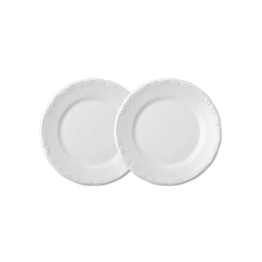 Imagem de Jogo 2 Pratos Rasos Pomerode Brancos 25,6 cm Porcelana Schmidt