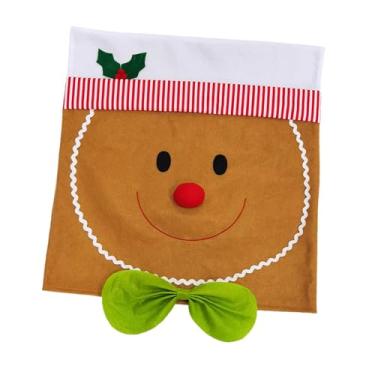 Imagem de Fenteer Capa de cadeira de Natal, protetor de costas, capa de encosto de cadeira de escritório à prova de poeira, para dormitório, bar, comemoração, Gravata Borboleta Verde