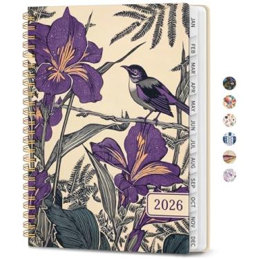 Imagem de Agenda 2026 – Agenda semanal e mensal, janeiro de 2026 a dezembro de 2026, agenda de calendário 2026 com encadernação em espiral, bolso interno, perfeito para material escolar de escritório em casa