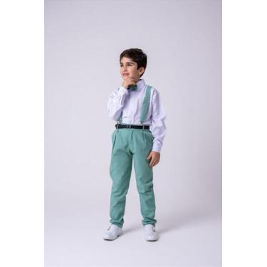 Imagem de Conjunto Miss Cherry Vitor Suspensorio Verde - Camisa, Gravata, Cinto 