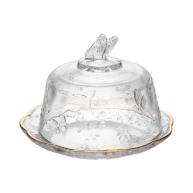 Imagem de Queijeira C Tampa Butterfly Borboleta Decoração Luxo Chique - Wolff