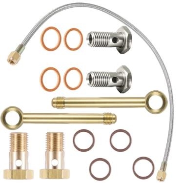 Imagem de Kit Crossover de linha de combustível, economia de injetor, kit crossover de linha de combustível e parafuso de banjo de combustível diesel, atualização de fluxo ultra alto para Ford Powerstroke 6.0L