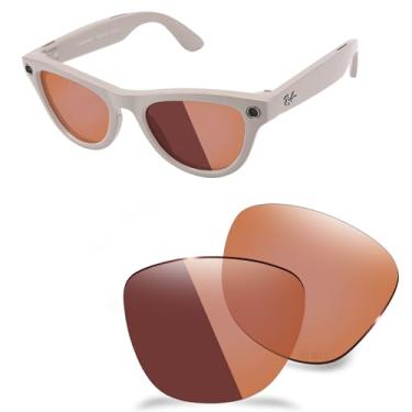 Imagem de AOZAN Lentes de reposição ANSI Z87.1 para óculos de sol RayBan Meta Skyler RW4010 52 mm, Fotocrômico laranja, RW4010 52mm