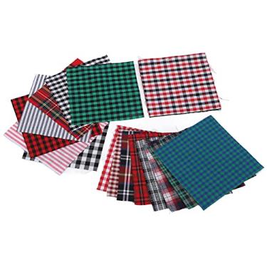 Imagem de Zerodis Faixa Xadrez de Tecido de Algodão de Natal, 20pcs de Tecido Xadrez Verifique Os Quadrados de de Poliéster Búfalo Xmas Tartans Restos 25x25cm Ricos Em Cores Brilhantes Clássicas Clássicas