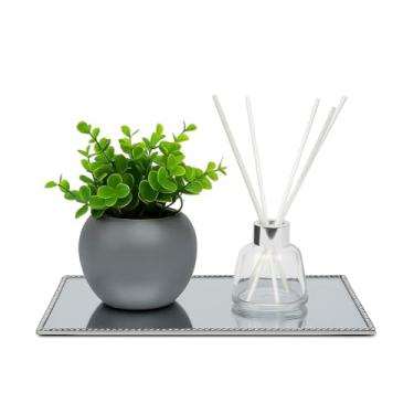 Imagem de Kit Decorativo Bandeja Espelhada Vaso c/Planta Difusor Vidro