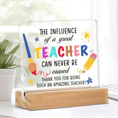 Imagem de Presentes de agradecimento aos professores decoração de mesa melhor professor placa de mesa de acrílico para decoração de escritório em casa