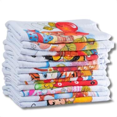 Imagem de Kit 5 Panos de Prato Estampado Grande 100% Algodão Santa Margarida