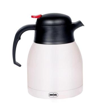 Imagem de Bule Inox Com Gatilho Trendy 1,2 Litros - Branco - MOR