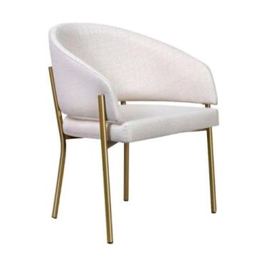 Imagem de Poltrona Decorativa Com Pés De Ferro Multimóveis Cr7009 Off White Off 