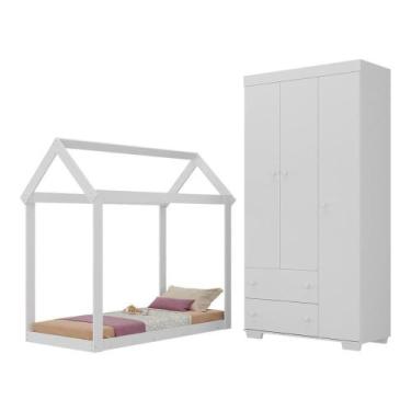 Imagem de Quarto Infantil Com Cama Montessoriana/colchão/guarda-roupas Algodão D