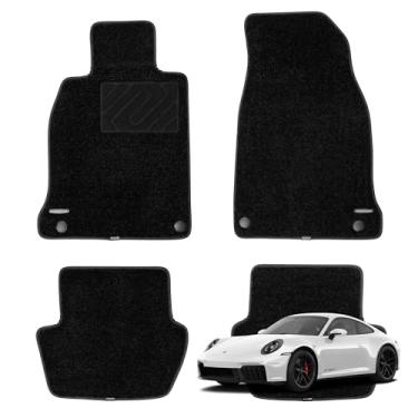 Imagem de WENNEBIRD Tapetes de carpete superiores para Porsche 911 (992) 2020-2025, ultra espessos, redutores de ruído, antiderrapantes para todos os climas – Conjunto de 4 peças