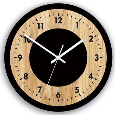 Imagem de Relógio de parede de madeira de 12 polegadas silencioso sem tique-taqu