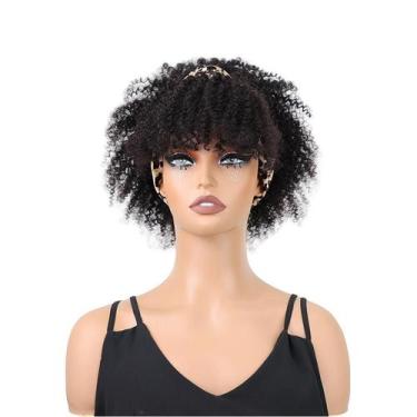 Imagem de Peruca Curly Afro com estampa de leopardo, faixa de cabelo sintético -