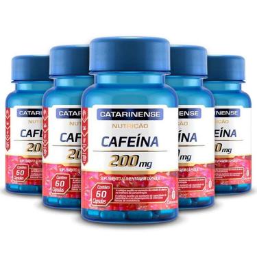 Imagem de Kit 5 Cafeína 200mg Catarinense Pharma 60 Cápsulas